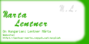marta lentner business card